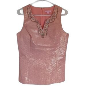 LILLY PULITZER TERRACE TOP METALLIC JACQUARD EMBELLISHED